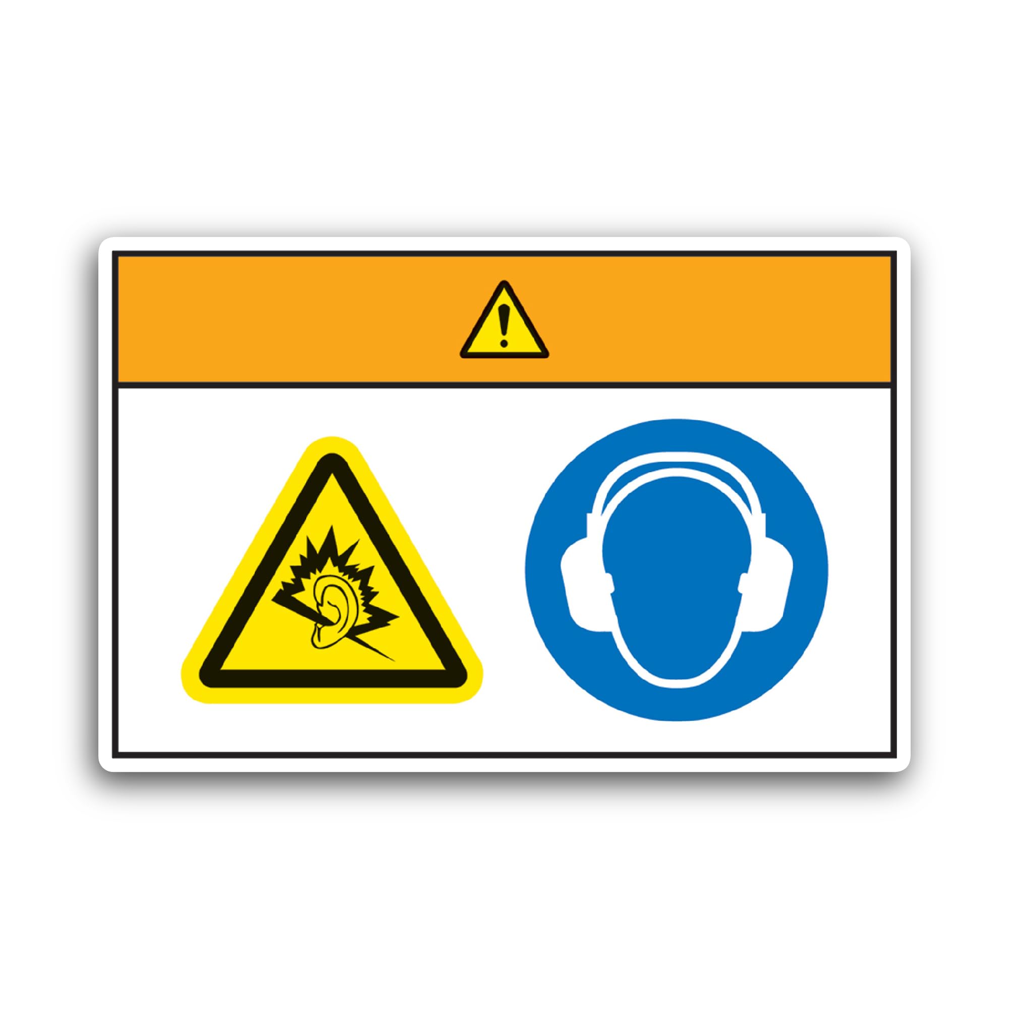 2 (Pieces) 3" and 5" Warning/Noise Hazard Sticker, Waterproof Vinyl Decals for Many Purpose Like Car