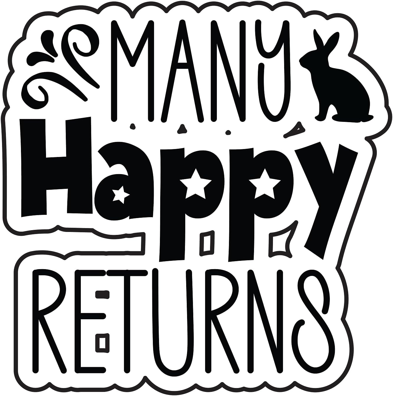 Inspirational Quote "Many Happy Returns" Motivational Sticker Vinyl Decal Motivation Stickers- 5" Vinyl Sticker Waterproof