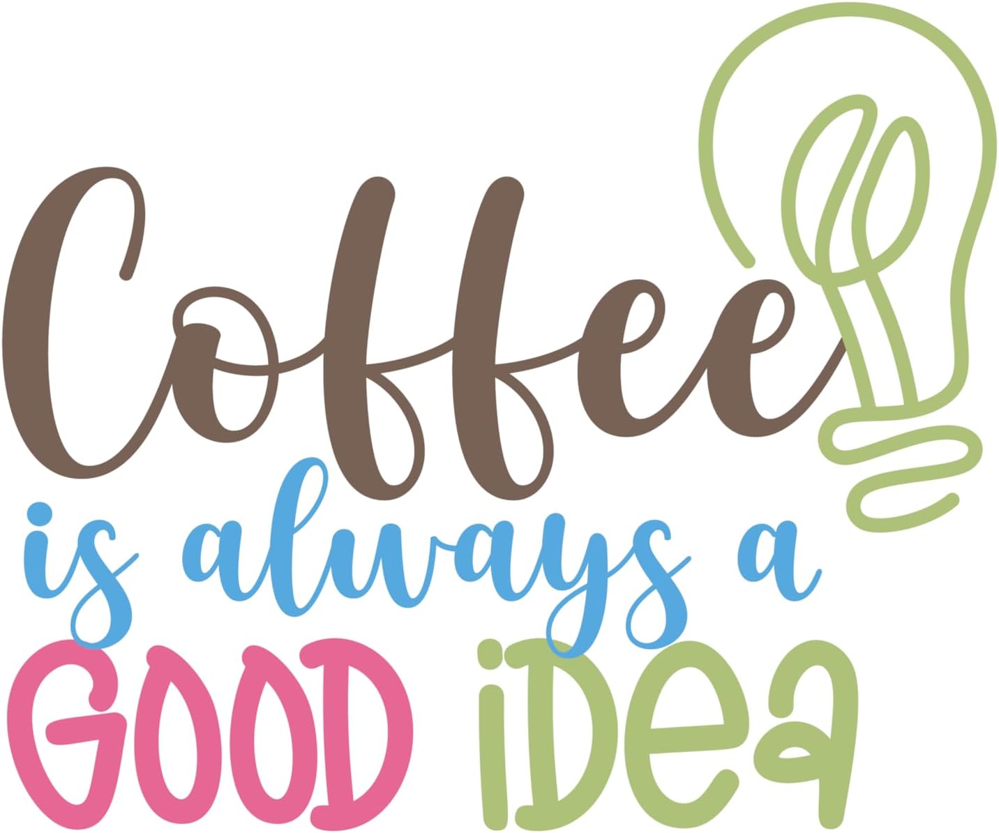 Inspirational Quote "Coffee is Always Good Idea," Motivational Sticker Vinyl Decal Motivation Stickers- 5" Vinyl Sticker Waterproof