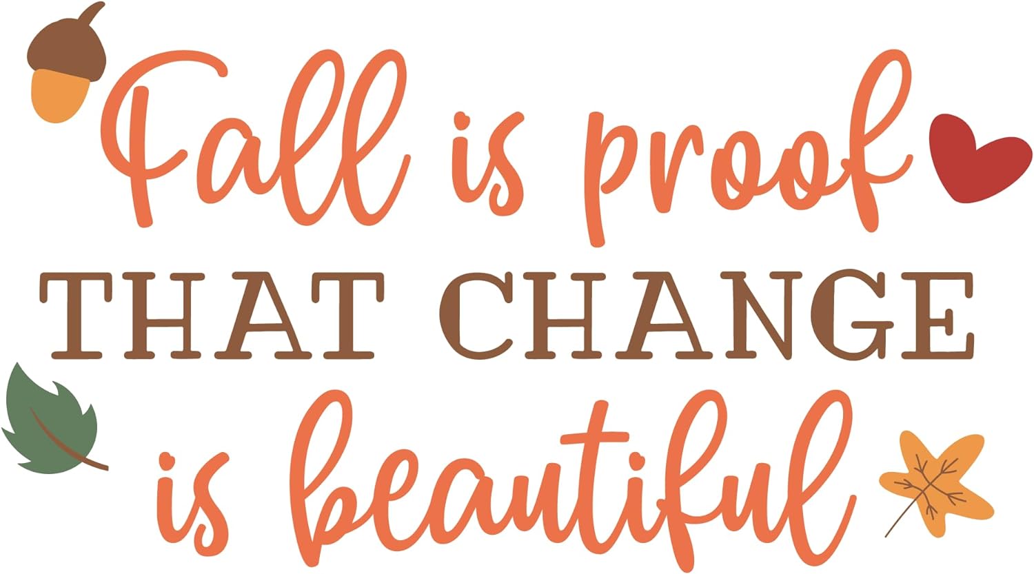 Inspirational Quote Fall Is Proof That Change Is Beautiful Motivational Sticker Vinyl Decal Motivation Stickers- 5" Vinyl Sticker Waterproof