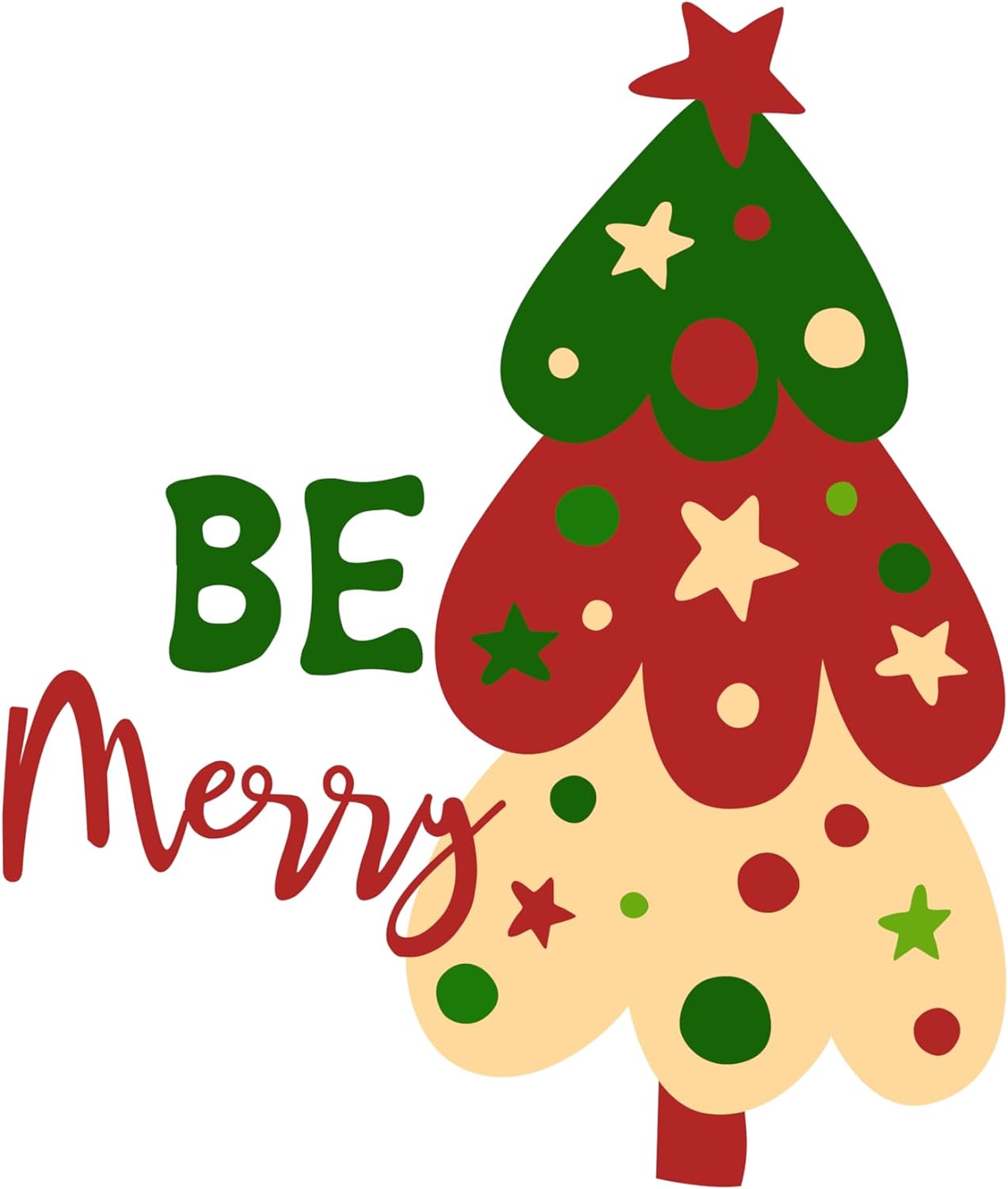 Inspirational Quote Be Merry Beautiful Tree Motivational Sticker Vinyl Decal Motivation Stickers- 5" Vinyl Sticker Waterproof