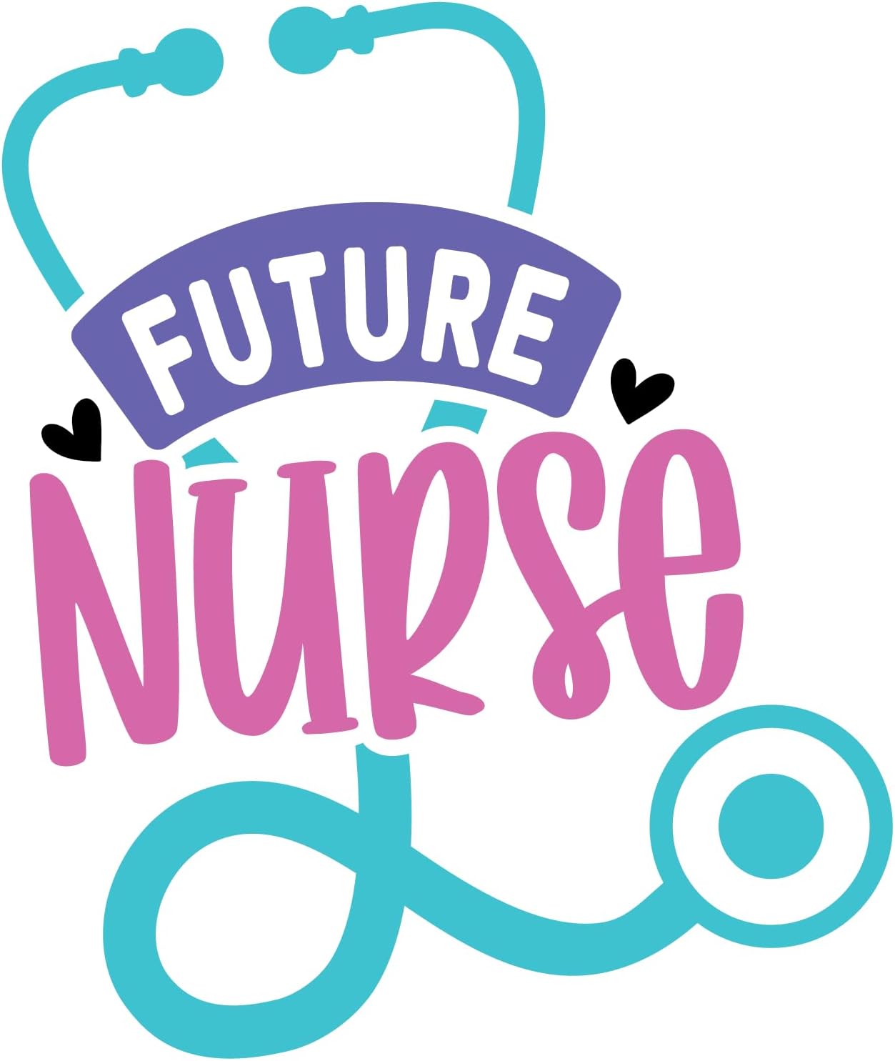 Inspirational Quote "Future Nurse with Stethoscope" Motivational Sticker Vinyl Decal Motivation Stickers- 5" Vinyl Sticker Waterproof