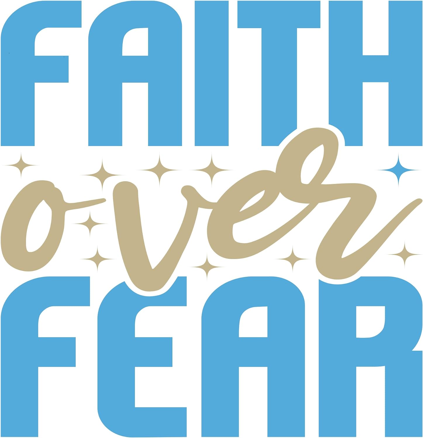Inspirational Quote "Faith Over Fear' Sticker Gift" Motivational Sticker Vinyl Decal Motivation Stickers- 5" Vinyl Sticker Waterproof