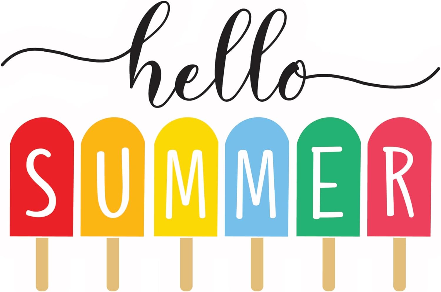 Inspirational Quote "Hello Summer" Motivational Sticker Vinyl Decal Motivation Stickers- 5" Vinyl Sticker Waterproof