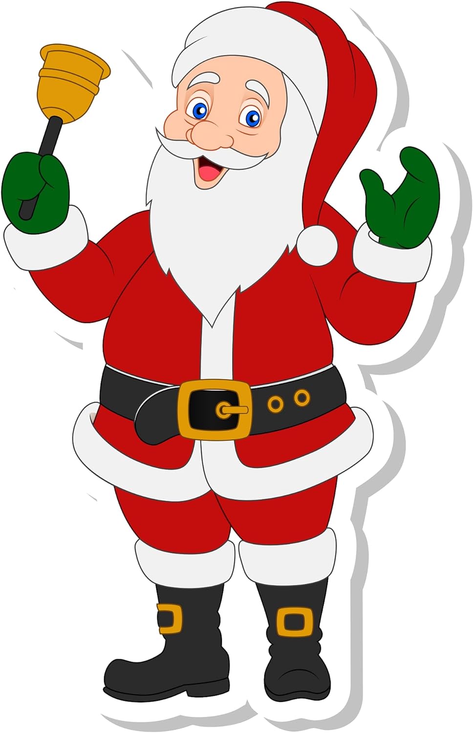 Inspirational Quote Santa Holding Gold Christmas Bell Motivational Sticker Vinyl Decal Motivation Stickers- 5" Vinyl Sticker Waterproof