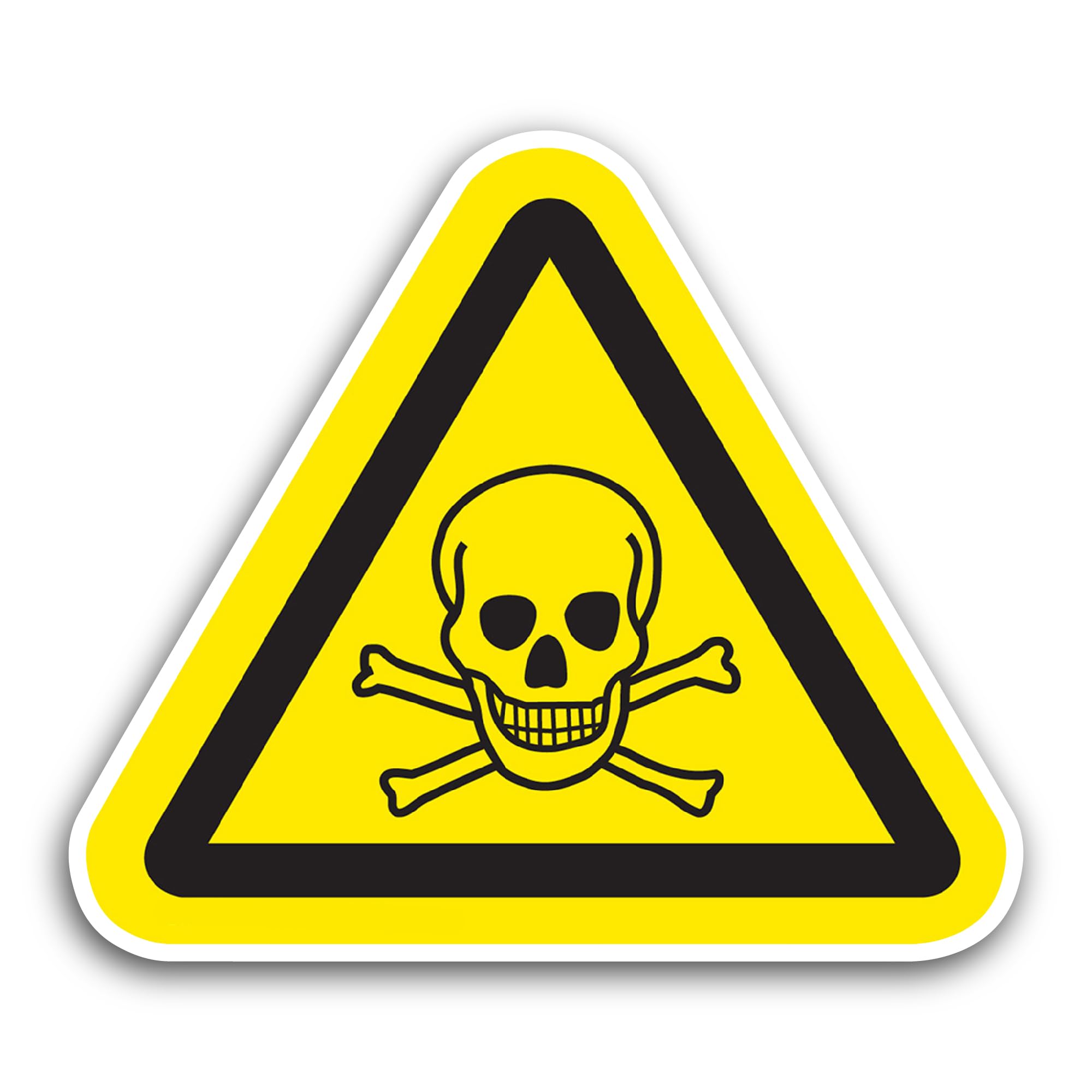 2 (Pieces) 3" and 5" Warning; Toxic Material. Sign Sticker, Waterproof Vinyl Decals for Many Purpose
