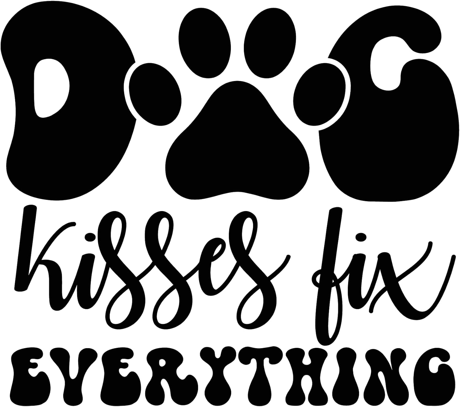 Inspirational Quote "Dog Kisses fix EVERYHING" Motivational Sticker Vinyl Decal Motivation Stickers- 5" Vinyl Sticker Waterproof