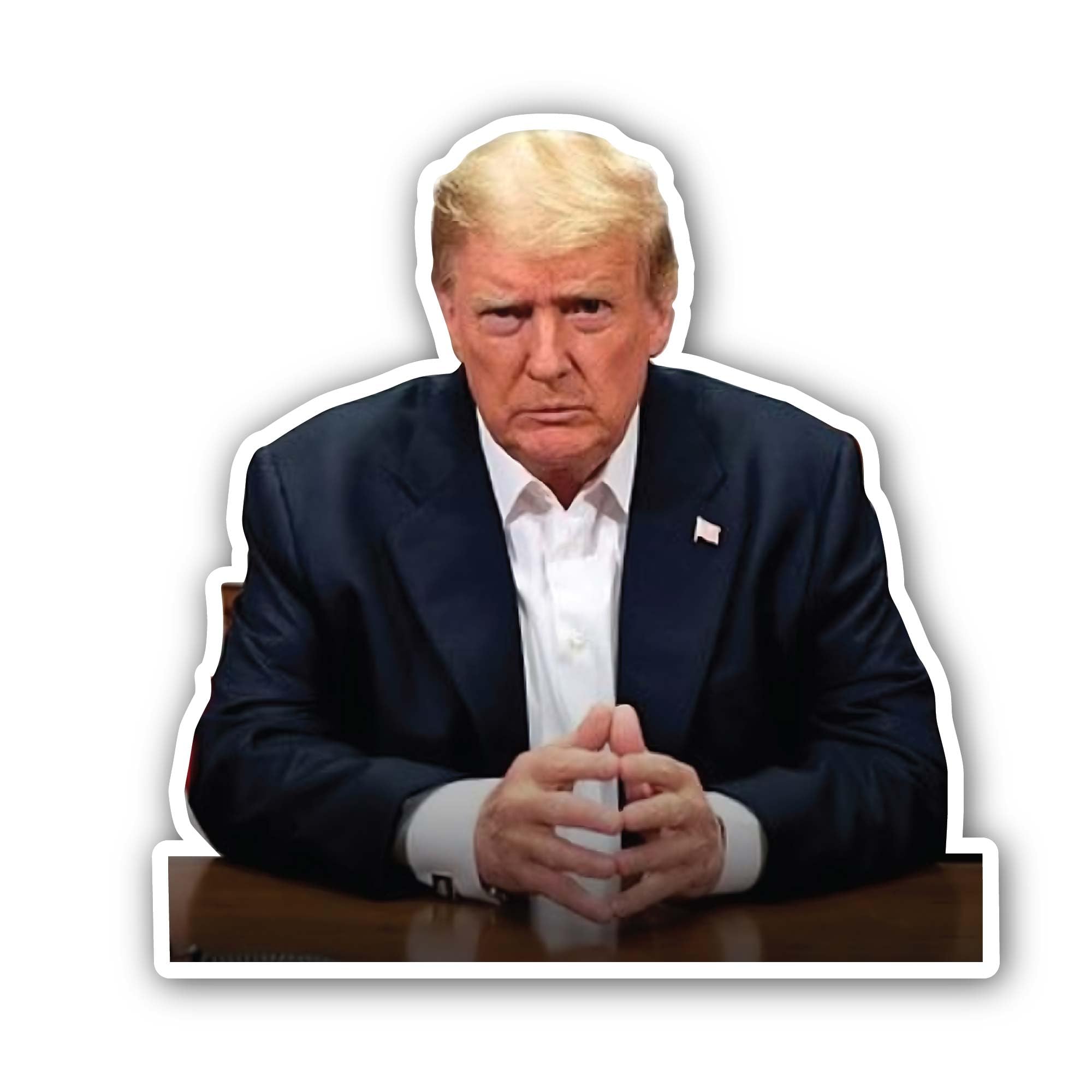 2 (Pieces) 3" and 5" Trump Man Sticker, Waterproof Vinyl Decals for Many Purpose Like Cars, Trucks,