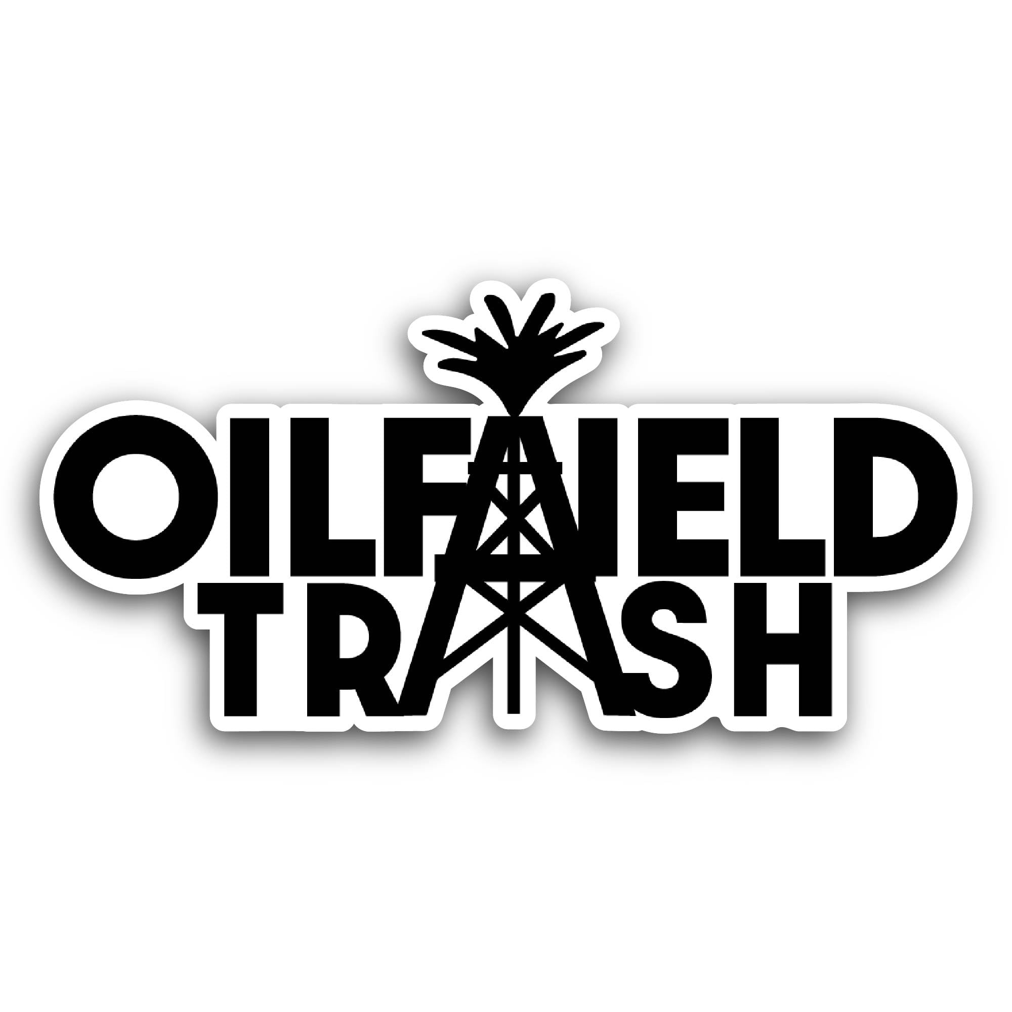 2 (Pieces) 3" and 5" Oilfield Trash Sticker, Waterproof Vinyl Decals for Many Purpose Like Cars, Tru
