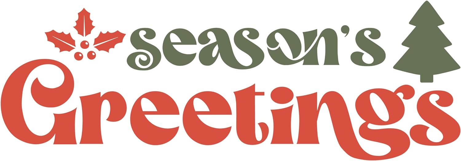 Inspirational Quote Season's Greetings with Green Tree & Seeds Motivational Sticker Vinyl Decal Motivation Stickers- 5" Vinyl Sticker Waterproof