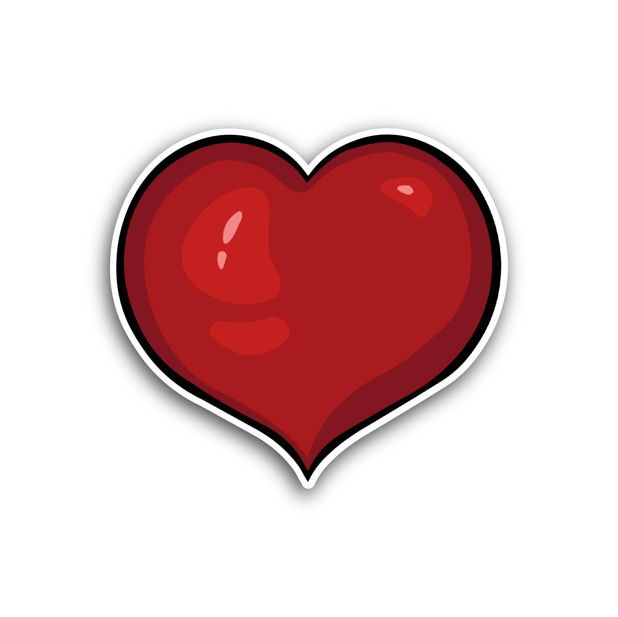 2 (Pieces) 3" and 5" A Red Gradient Heart Sticker, Waterproof Vinyl Decals for Many Purpose Like Car