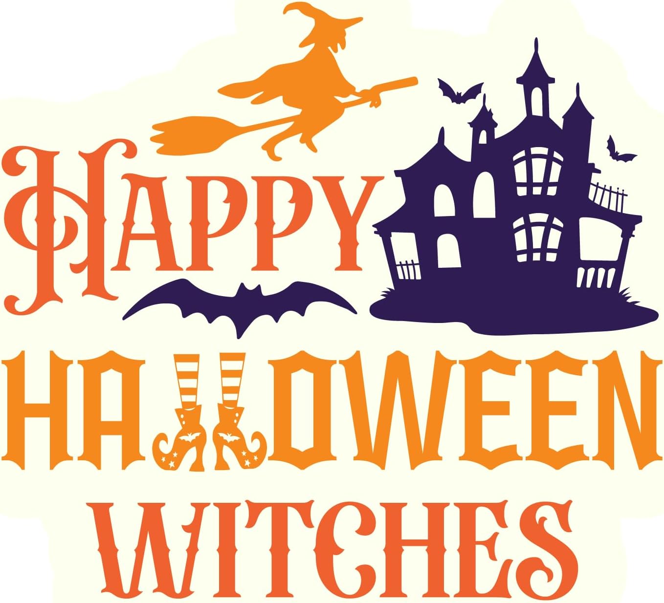 Inspirational Quote Happy Halloween Witches Motivational Sticker Vinyl Decal Motivation Stickers- 5" Vinyl Sticker Waterproof