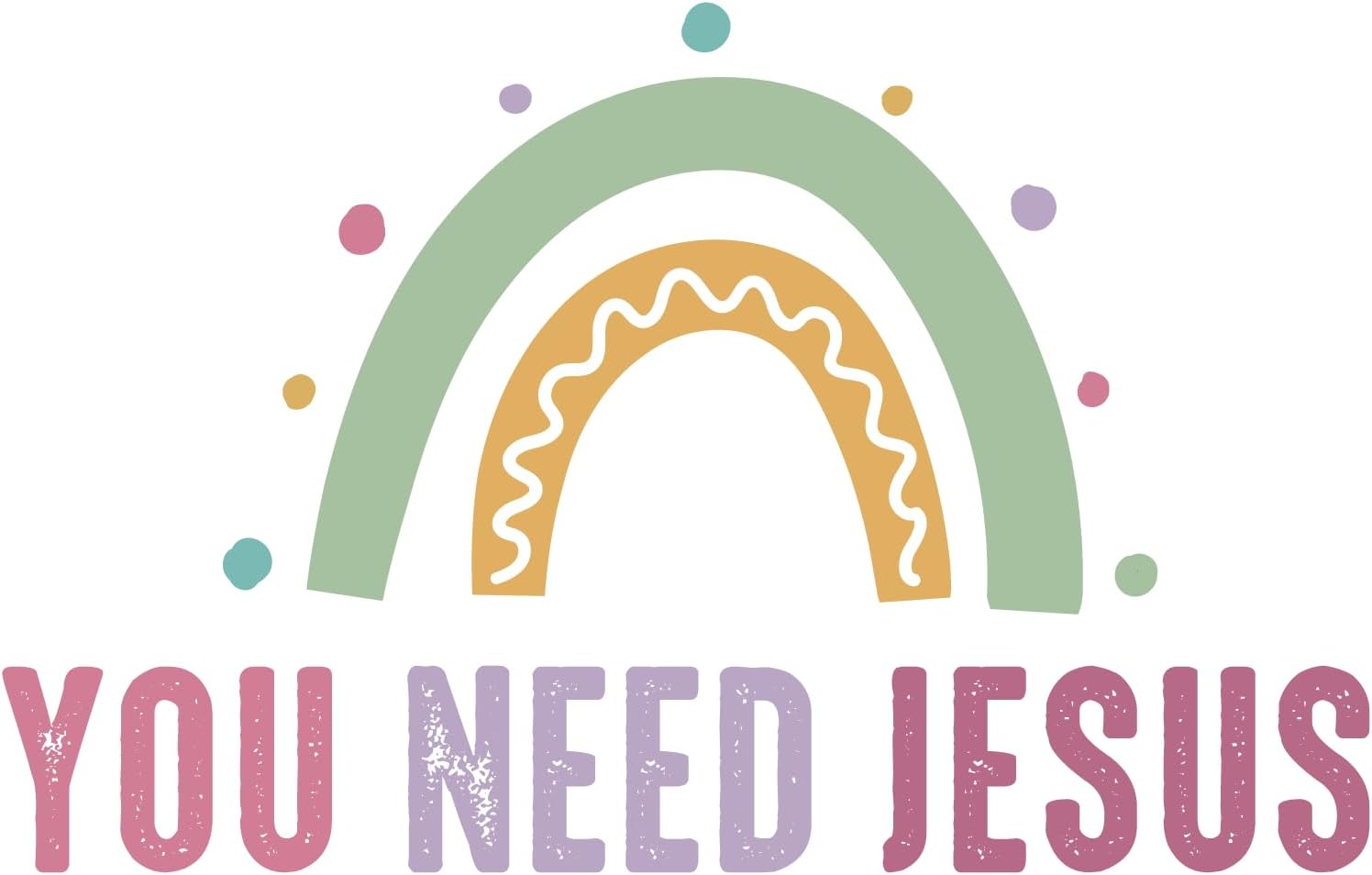 Inspirational Quote "You Need Jesus, Sticker Gift" Motivational Sticker Vinyl Decal Motivation Stickers- 5" Vinyl Sticker Waterproof
