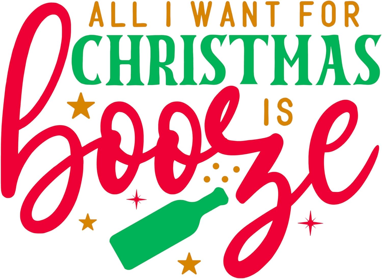 Inspirational Quote All I Want for Christmas is Booze Motivational Sticker Vinyl Decal Motivation Stickers- 5" Vinyl Sticker Waterproof