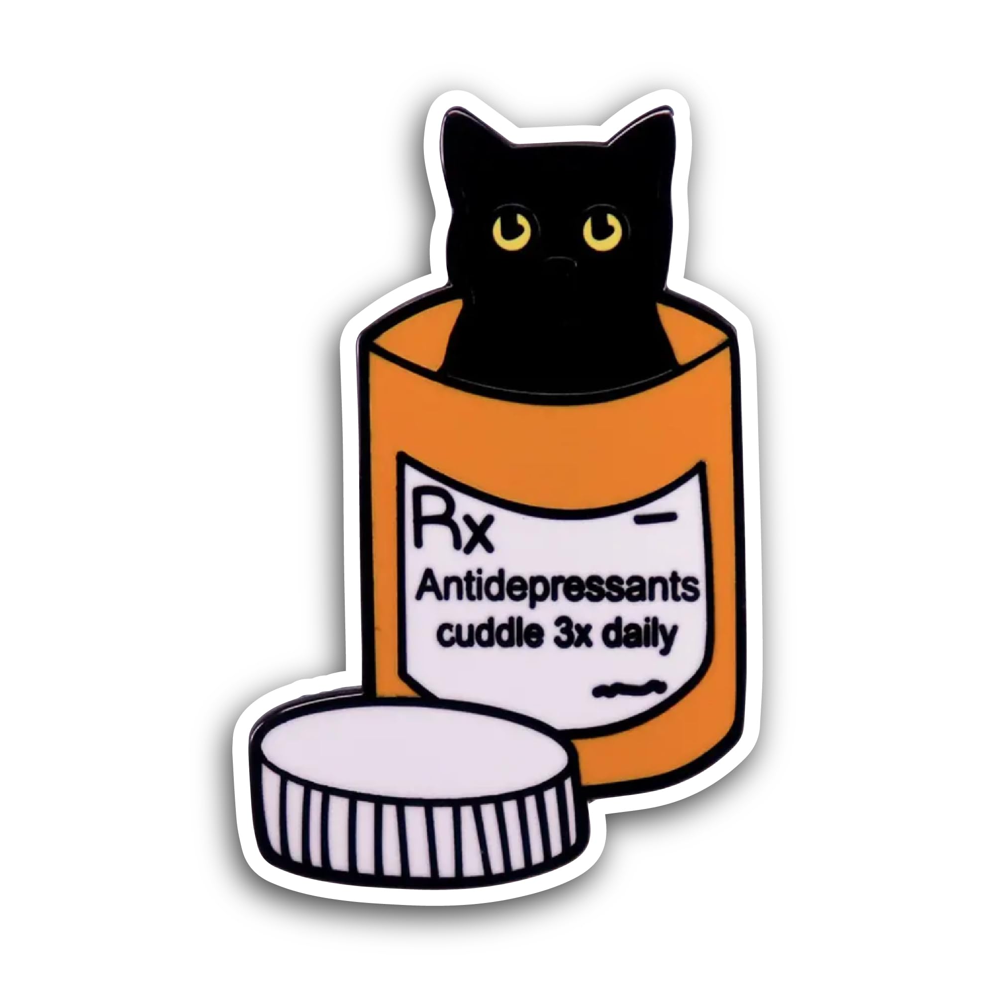 2 (Pieces) 3" and 5" Antidepressant Cat Sticker, Waterproof Vinyl Decals for Many Purpose Like Cars,