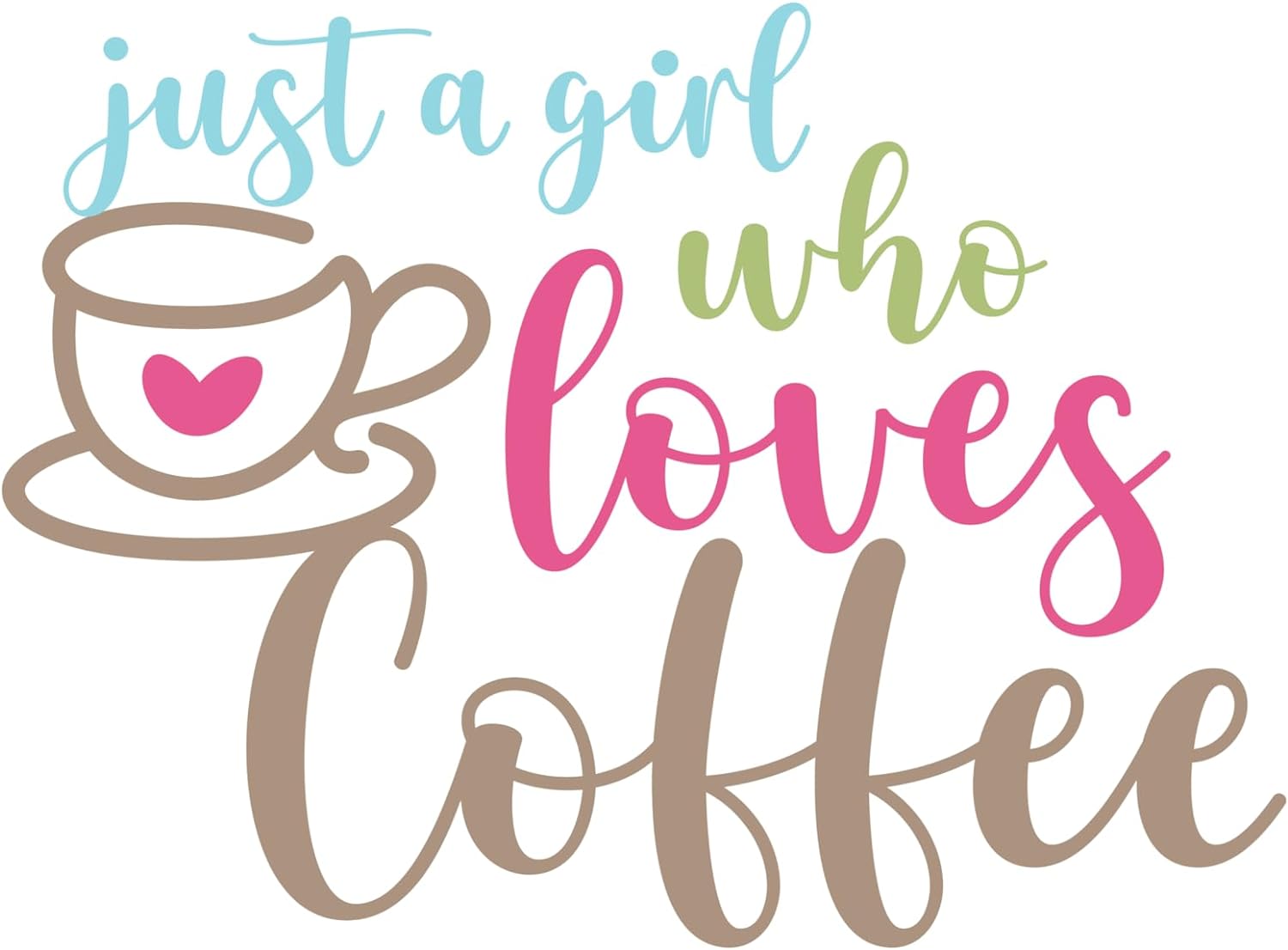 Inspirational Quote "Just A Give Who Loves Coffee" Motivational Sticker Vinyl Decal Motivation Stickers- 5" Vinyl Sticker Waterproof