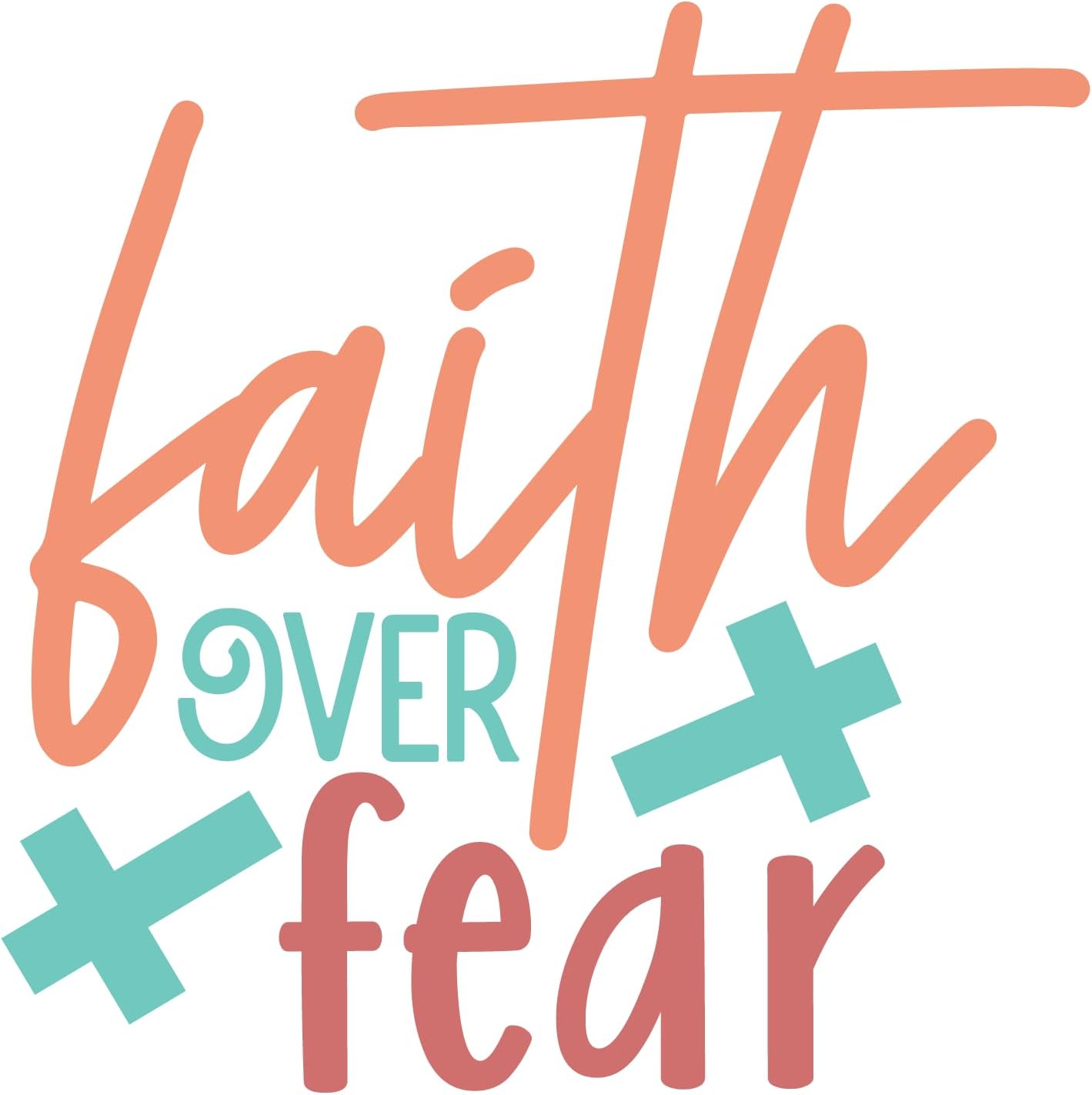 Inspirational Quote "Faith Over Fear" Motivational Sticker, Vinyl Decal Motivation Stickers- 5" Vinyl Sticker Waterproof