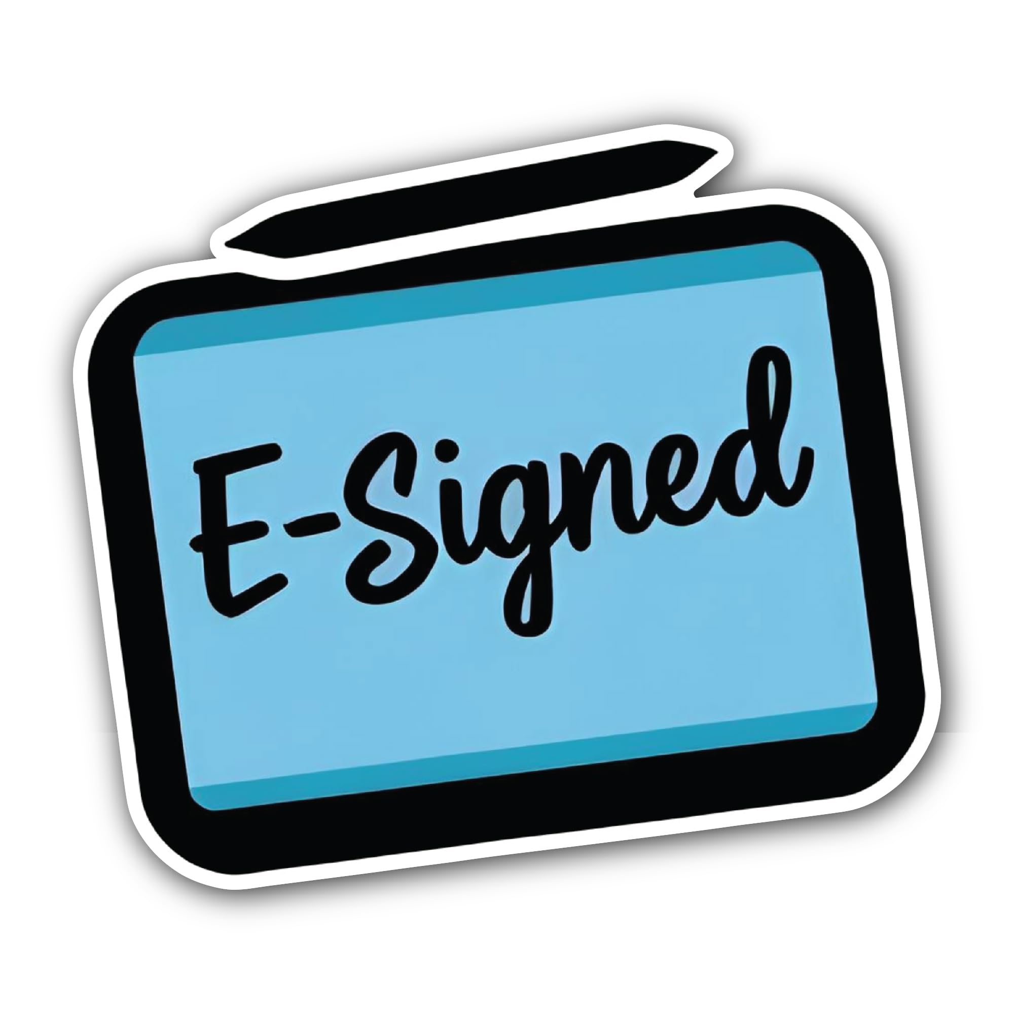 2 (Pieces) 3" and 5" E-Signed Sticker, Waterproof Vinyl Decals for Many Purpose Like Cars, Trucks, L