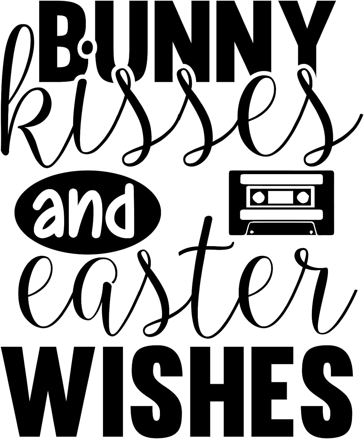 Inspirational Quote "Bunny Kisses and Easter Wishes" Motivational Sticker Vinyl Decal Motivation Stickers- 5" Vinyl Sticker Waterproof