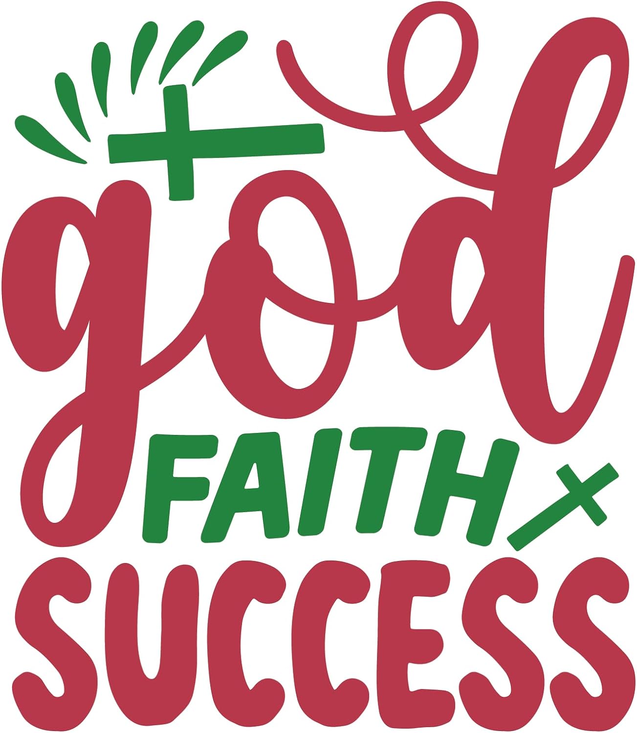 Inspirational Quote "God Faith Success Pretty Sticker" Motivational Sticker Vinyl Decal Motivation Stickers- 5" Vinyl Sticker Waterproof