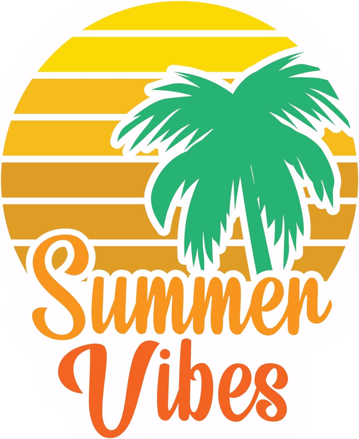 Inspirational Quote "Summer Vibes" Motivational Sticker Vinyl Decal Motivation Stickers- 5" Vinyl Sticker Waterproof