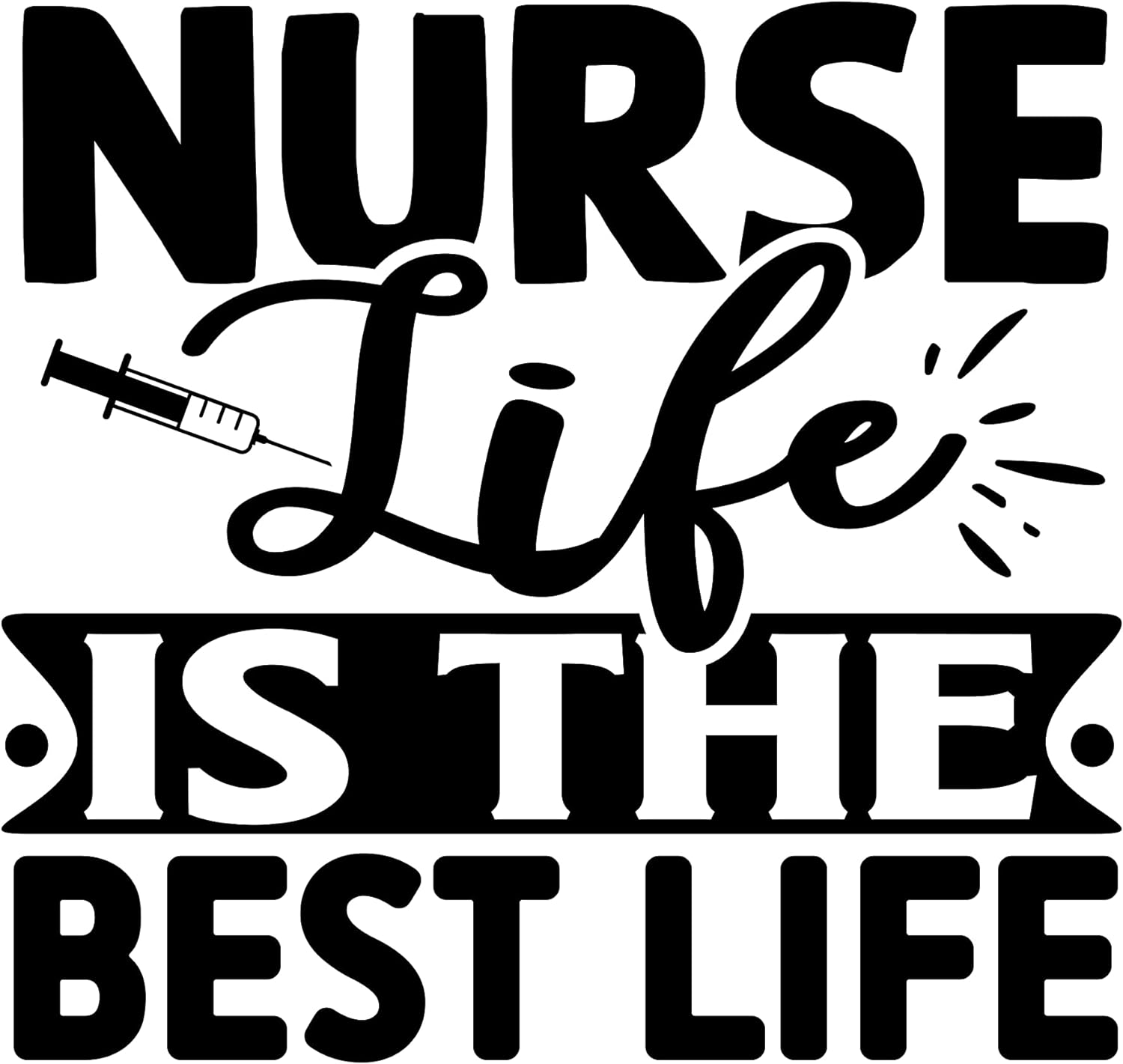 Inspirational Quote "Nurse Life is The Best Life" Motivational Sticker Vinyl Decal Motivation Stickers- 5" Vinyl Sticker Waterproof