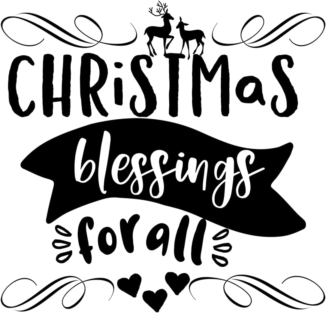 Inspirational Quote Christmas Blessings for All Motivational Sticker Vinyl Decal Motivation Stickers- 5" Vinyl Sticker Waterproof
