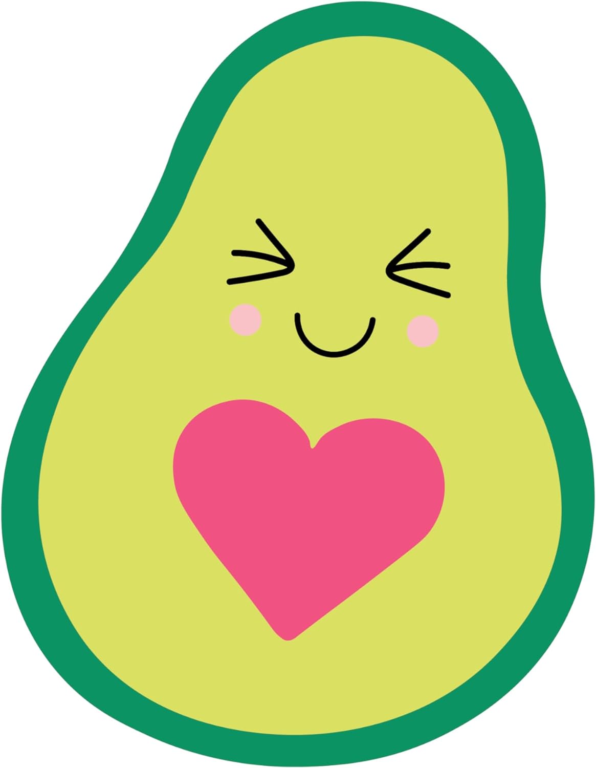 Inspirational Quote Cute Avocado with Pink Heart Motivational Sticker Vinyl Decal Motivation Stickers- 5" Vinyl Sticker Waterproof