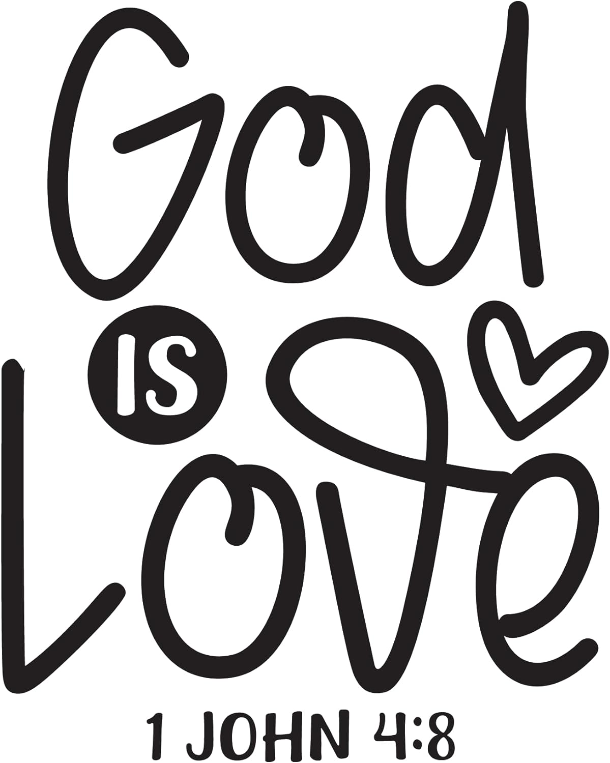 Inspirational Quote "God is Love 1 John 4:8, Great Gift Sticker" Motivational Sticker Vinyl Decal Motivation Stickers- 5" Vinyl Sticker Waterproof