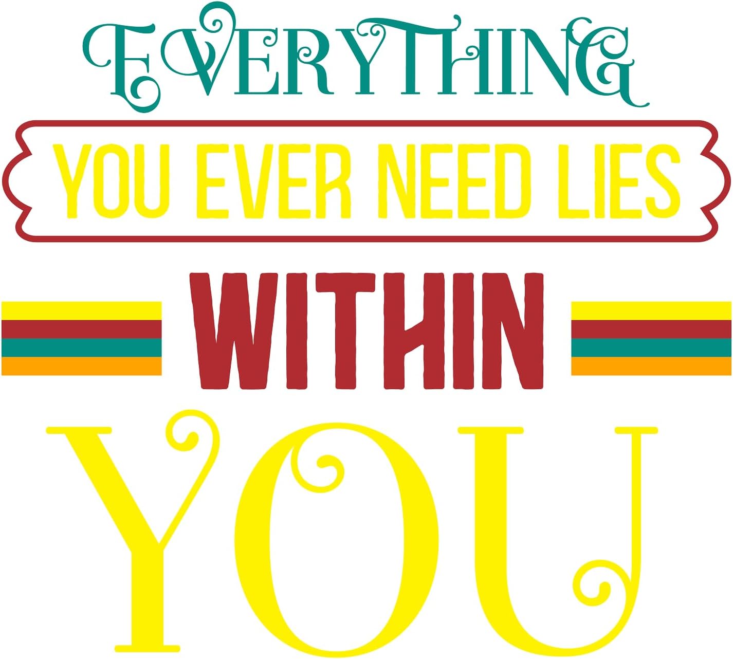 Inspirational Quote Everything You Ever need Lies Within You Motivational Sticker Vinyl Decal Motivation Stickers- 5" Vinyl Sticker Waterproof