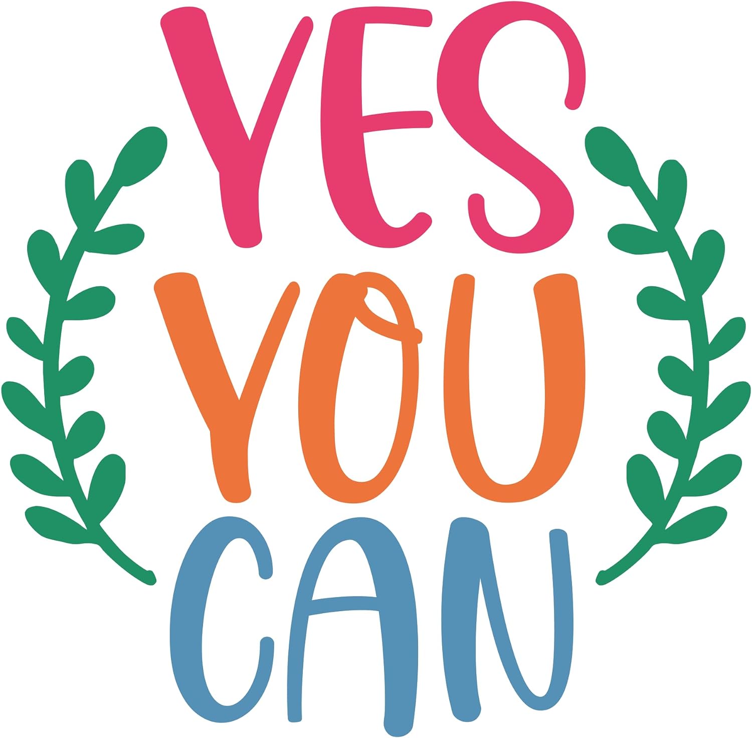 Inspirational Quote "Yes You Can" Motivational Sticker Vinyl Decal Motivation Stickers- 5" Vinyl Sticker Waterproof