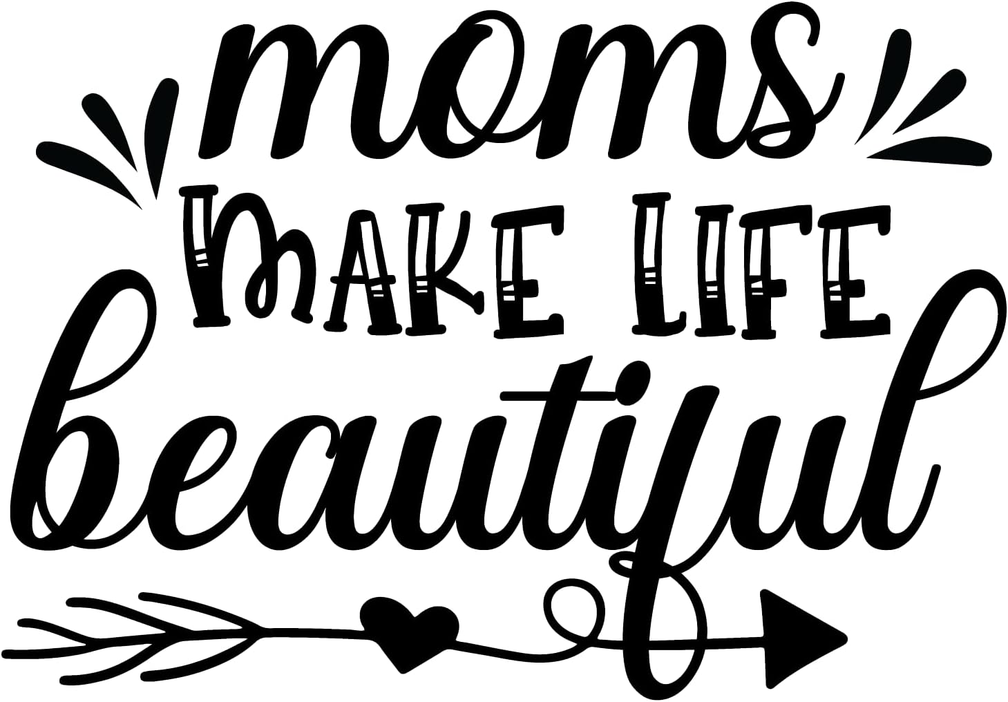 Inspirational Quote "Moms Make Life Beautiful" Motivational Sticker Vinyl Decal Motivation Stickers- 5" Vinyl Sticker Waterproof