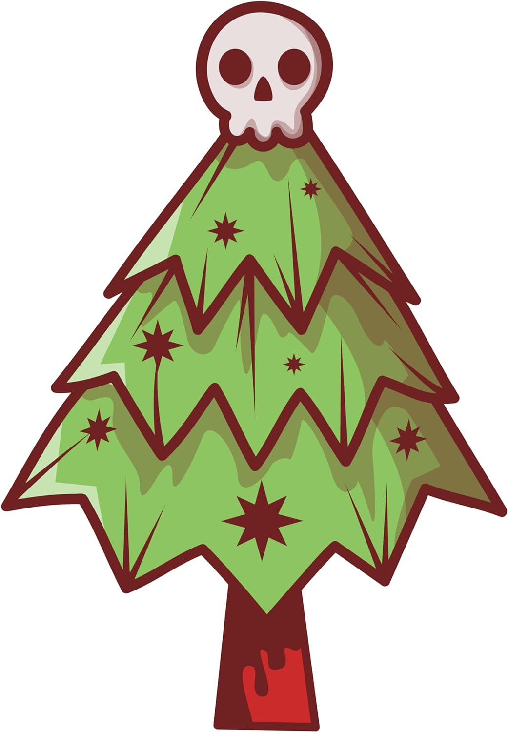 Inspirational Quote Skull Xmas Tree Motivational Sticker Vinyl Decal Motivation Stickers- 5" Vinyl Sticker Waterproof