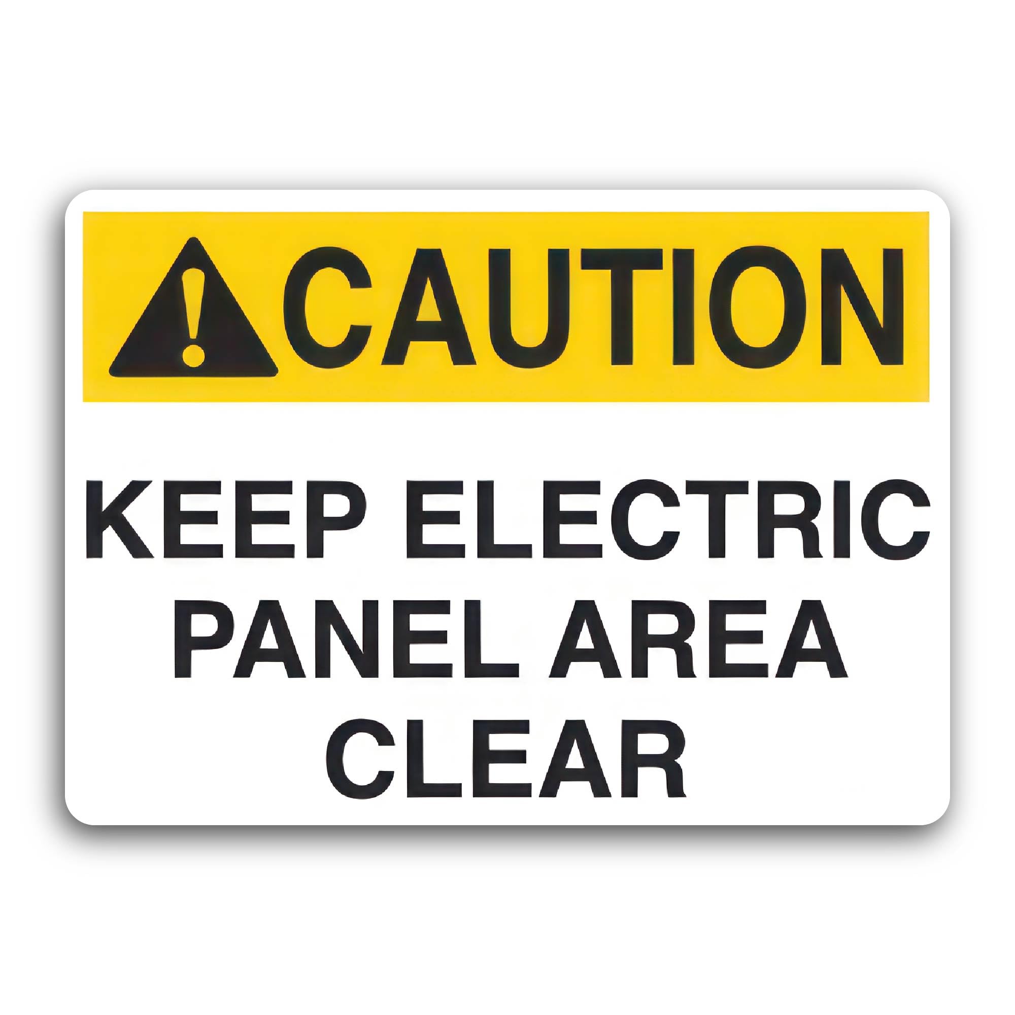 2 (Pieces) 3" and 5" Caution Keep Electric Panel Area Clear Sticker, Waterproof Vinyl Decals for Man
