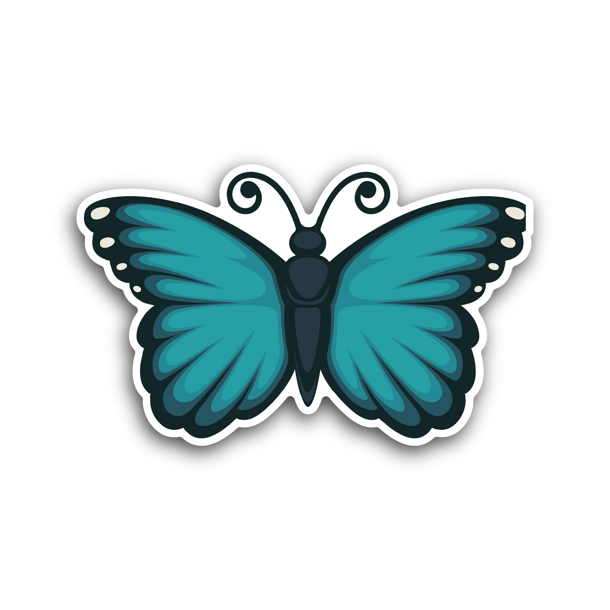 2 (Pieces) 3" and 5" Simple Butterfly Sticker, Waterproof Vinyl Decals for Many Purpose Like Cars, T