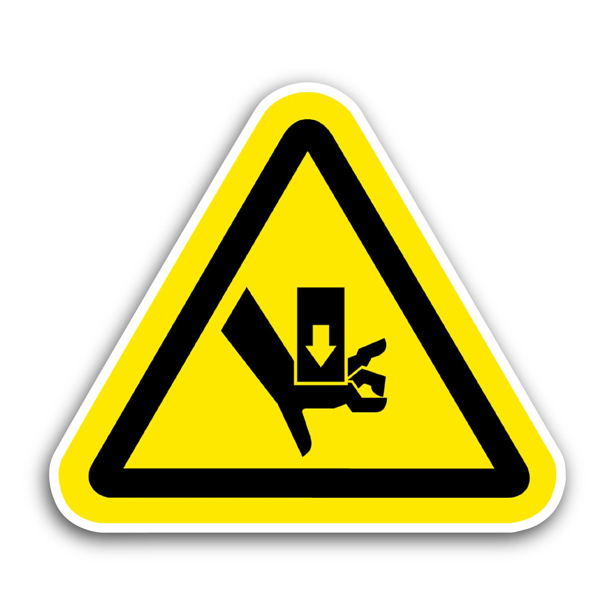 2 (Pieces) 3" and 5" Warning Crush Injury Risk Sticker, Waterproof Vinyl Decals for Many Purpose Lik