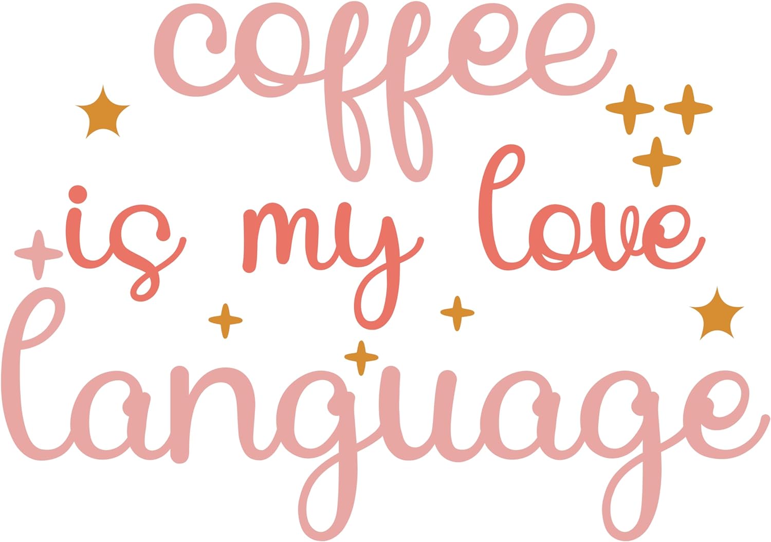 Inspirational Quote "Coffee is My Love Language &" Motivational Sticker Vinyl Decal Motivation Stickers- 5" Vinyl Sticker Waterproof