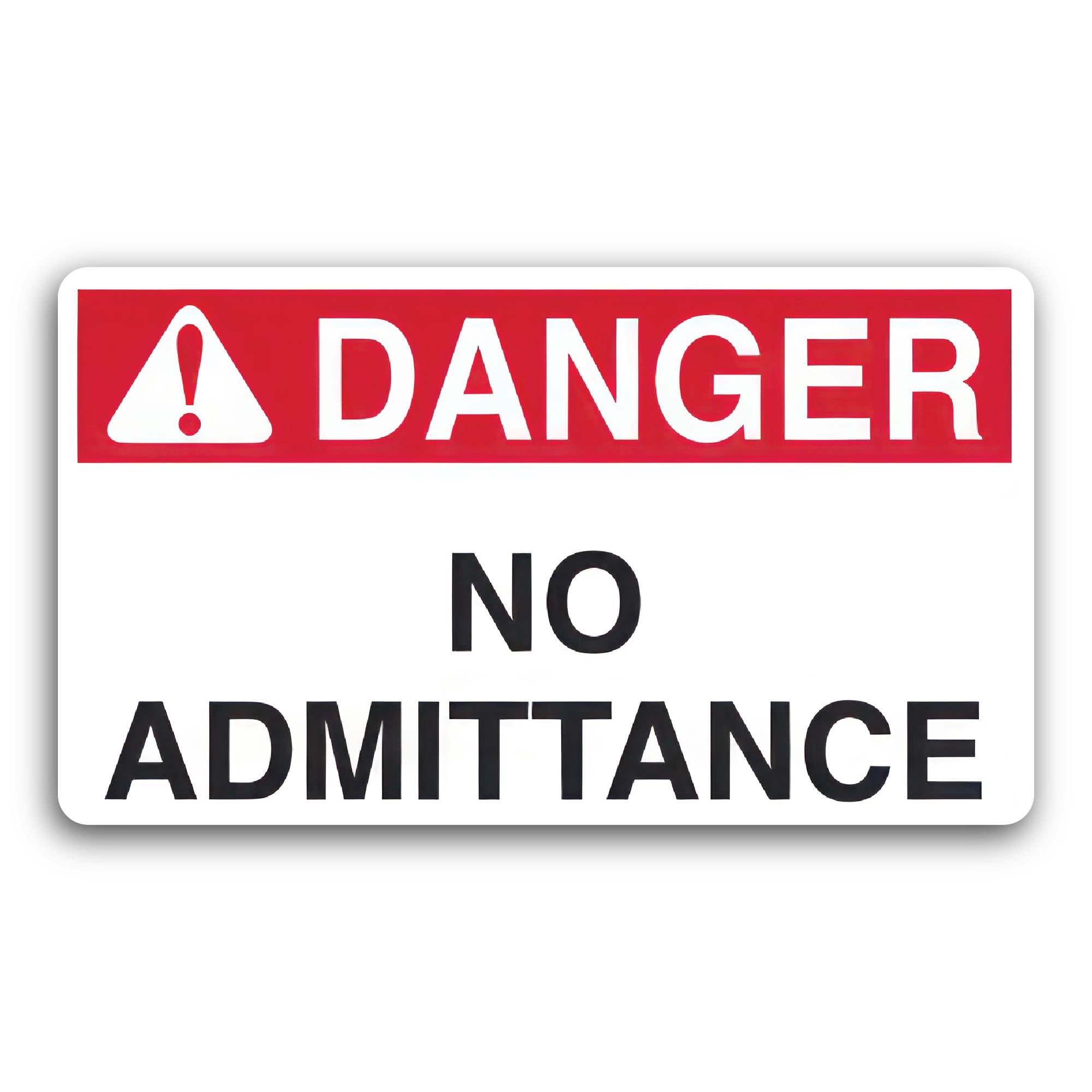2 (Pieces) 3" and 5" Danger No Admittance Decal Sticker, Waterproof Vinyl Decals for Many Purpose Li