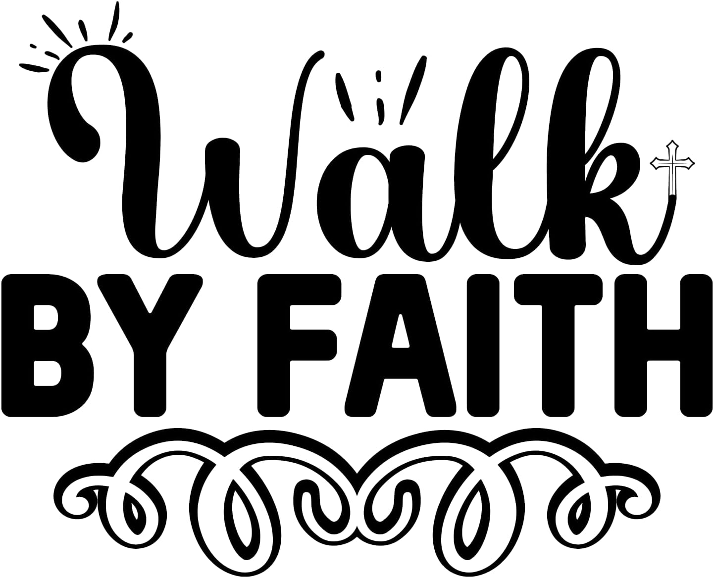 Inspirational Quote "Walk by Faith, Great Gift Sticker" Motivational Sticker Vinyl Decal Motivation Stickers- 5" Vinyl Sticker Waterproof