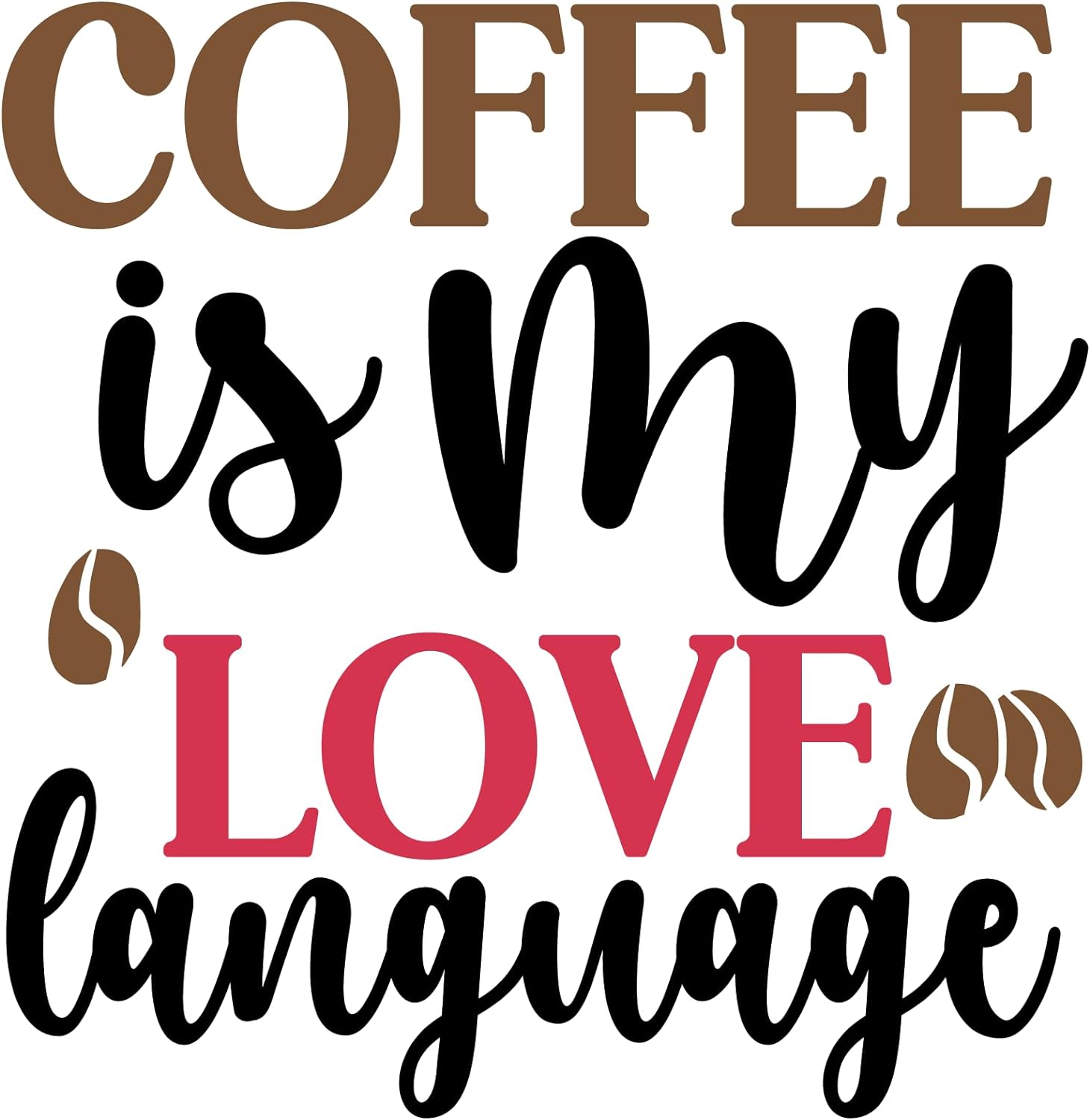 Inspirational Quote "Coffee is My Love Language" Motivational Sticker Vinyl Decal Motivation Stickers- 5" Vinyl Sticker Waterproof