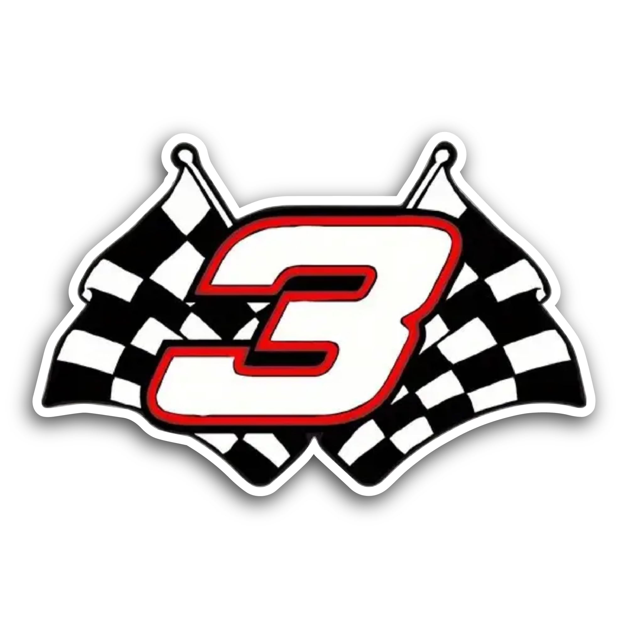 2 (Pieces) 3" and 5" Number 3 Sticker, Waterproof Vinyl Decals for Many Purpose Like Cars, Trucks, L