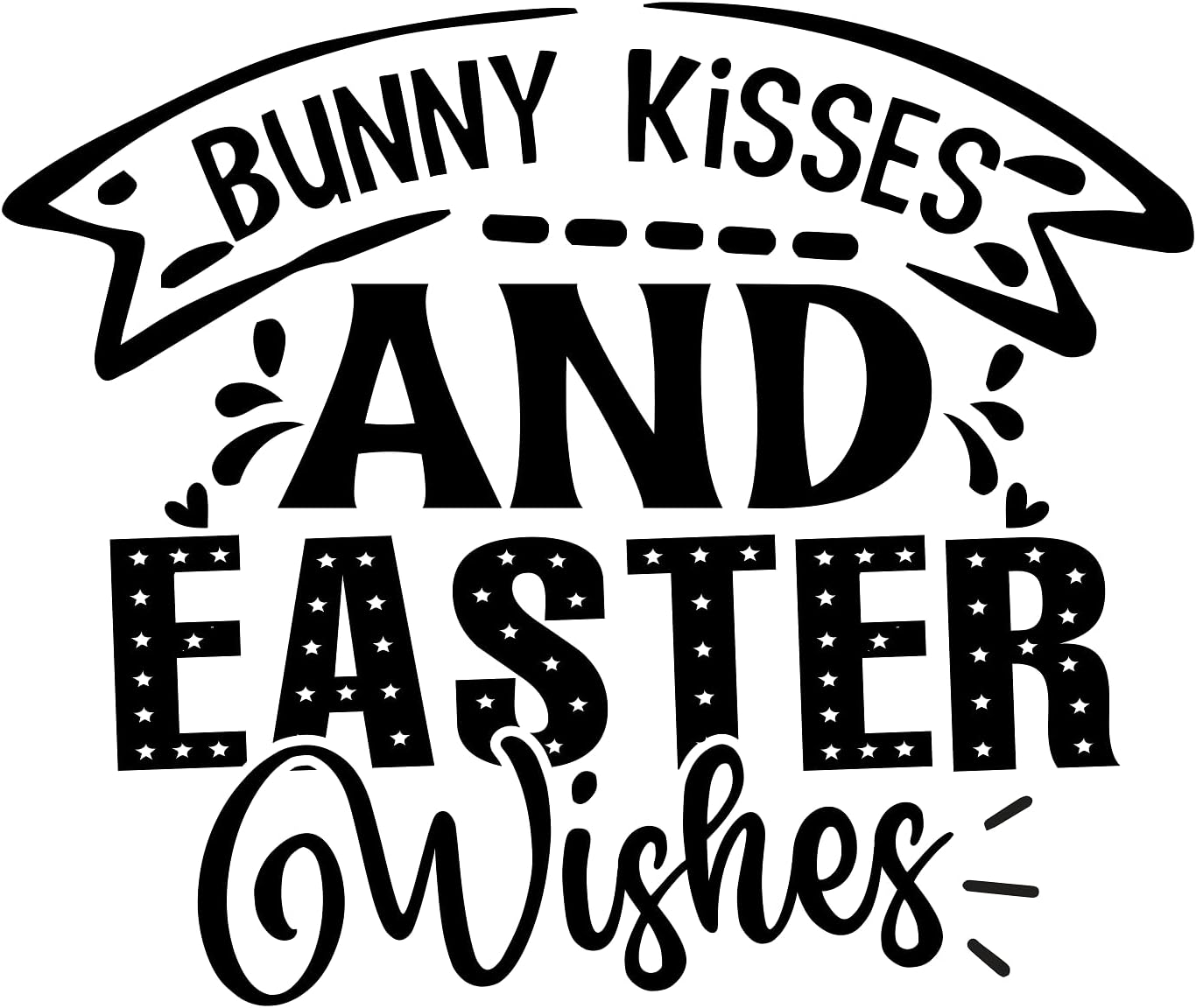 Inspirational Quote "Bnny Kisses and Easter Wishes" Motivational Sticker Vinyl Decal Motivation Stickers- 5" Vinyl Sticker Waterproof
