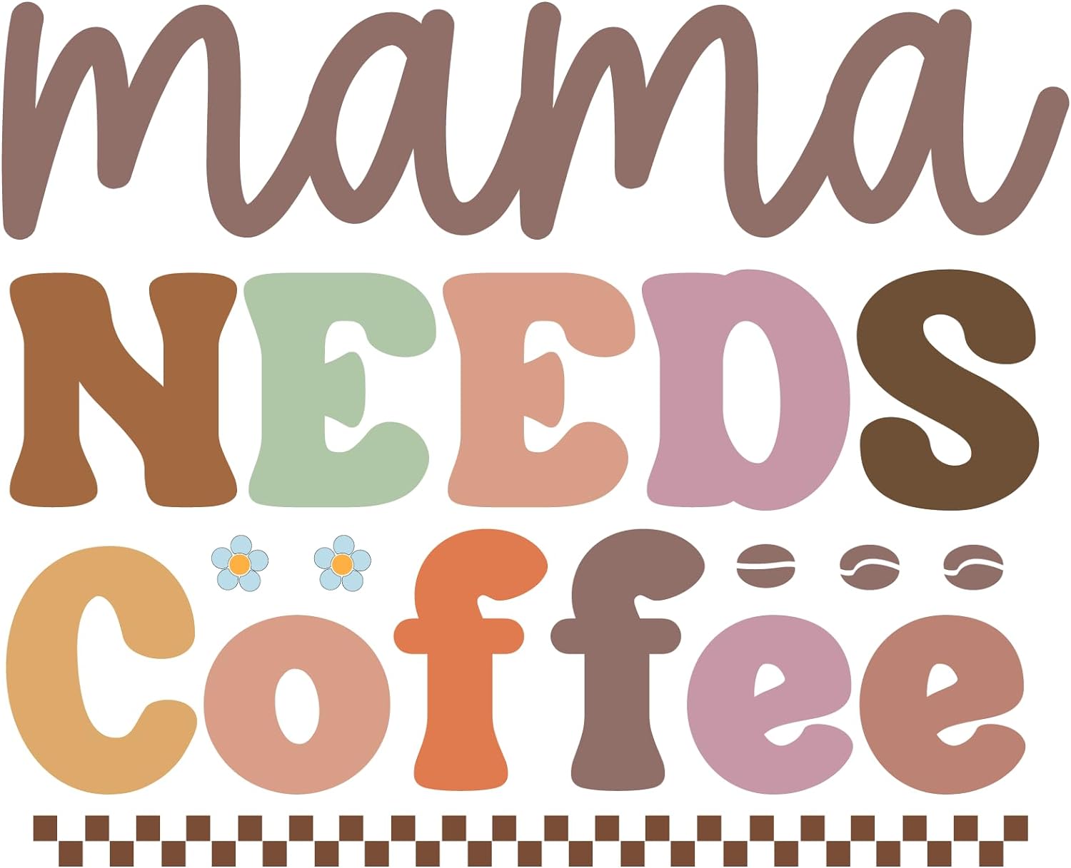 Inspirational Quote - "Mama Needs Coffee" Motivational Sticker Vinyl Decal Family Stickers - 5" Vinyl Sticker Waterproof.