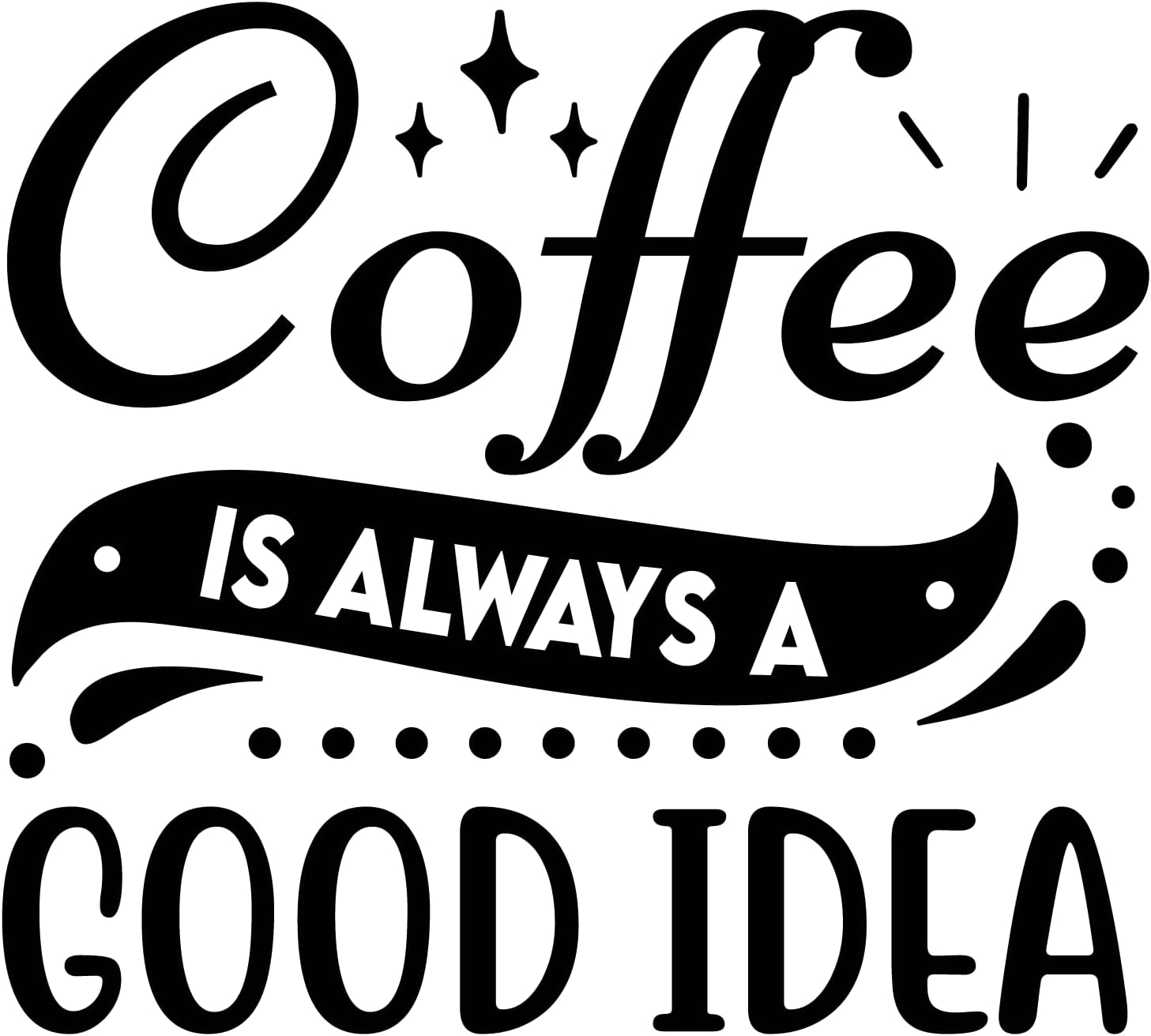 Inspirational Quote "Coffee is Always A Good Idea" Motivational Sticker Vinyl Decal Motivation Stickers- 5" Vinyl Sticker Waterproof