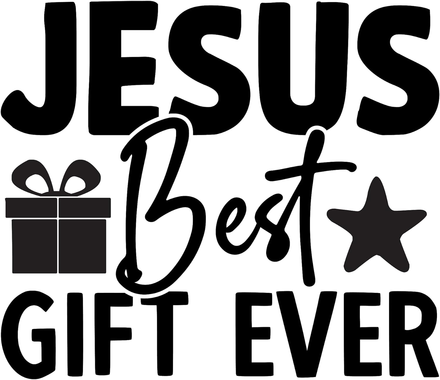 Inspirational Quote "Jesus Best Gift Ever, Pretty Gift" Motivational Sticker Vinyl Decal Motivation Stickers- 5" Vinyl Sticker Waterproof