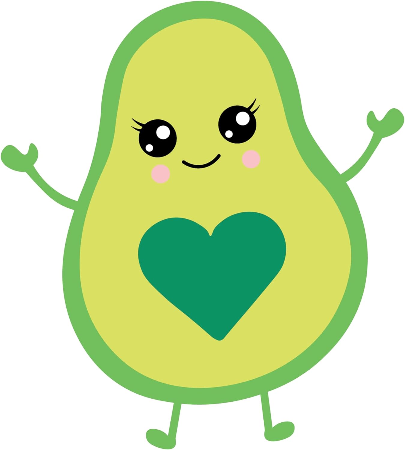 Inspirational Quote Cute Avocado with Heart- Motivational Sticker Vinyl Decal Motivation Stickers- 5" Vinyl Sticker Waterproof