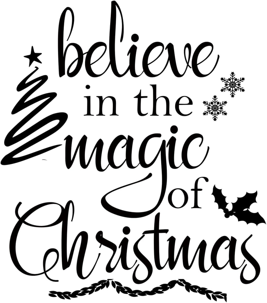 Inspirational Quote Believe in The Magic of Christmas Motivational Sticker Vinyl Decal Motivation Stickers- 5" Vinyl Sticker Waterproof