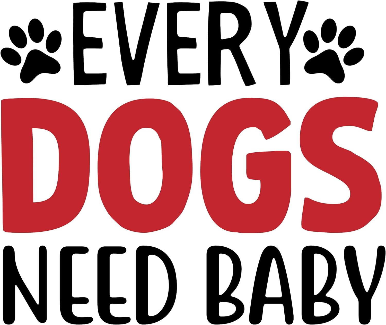 Inspirational Quote "Every Dogs Need Baby" Motivational Sticker Vinyl Decal Motivation Stickers- 5" Vinyl Sticker Waterproof