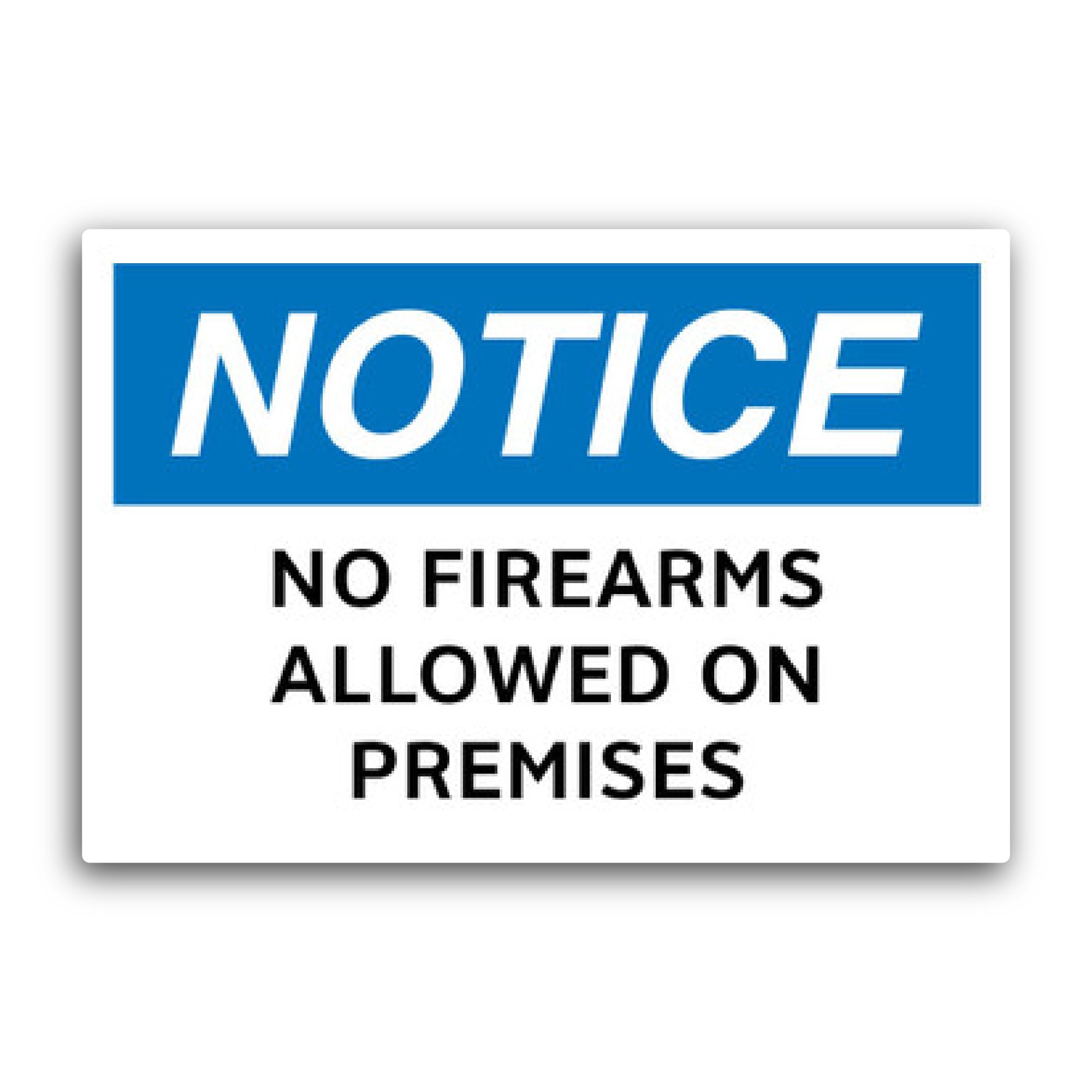 2 (Pieces) 3" and 5" No Firearms Allowed On Premises Sticker, Waterproof Vinyl Decals for Many Purpo