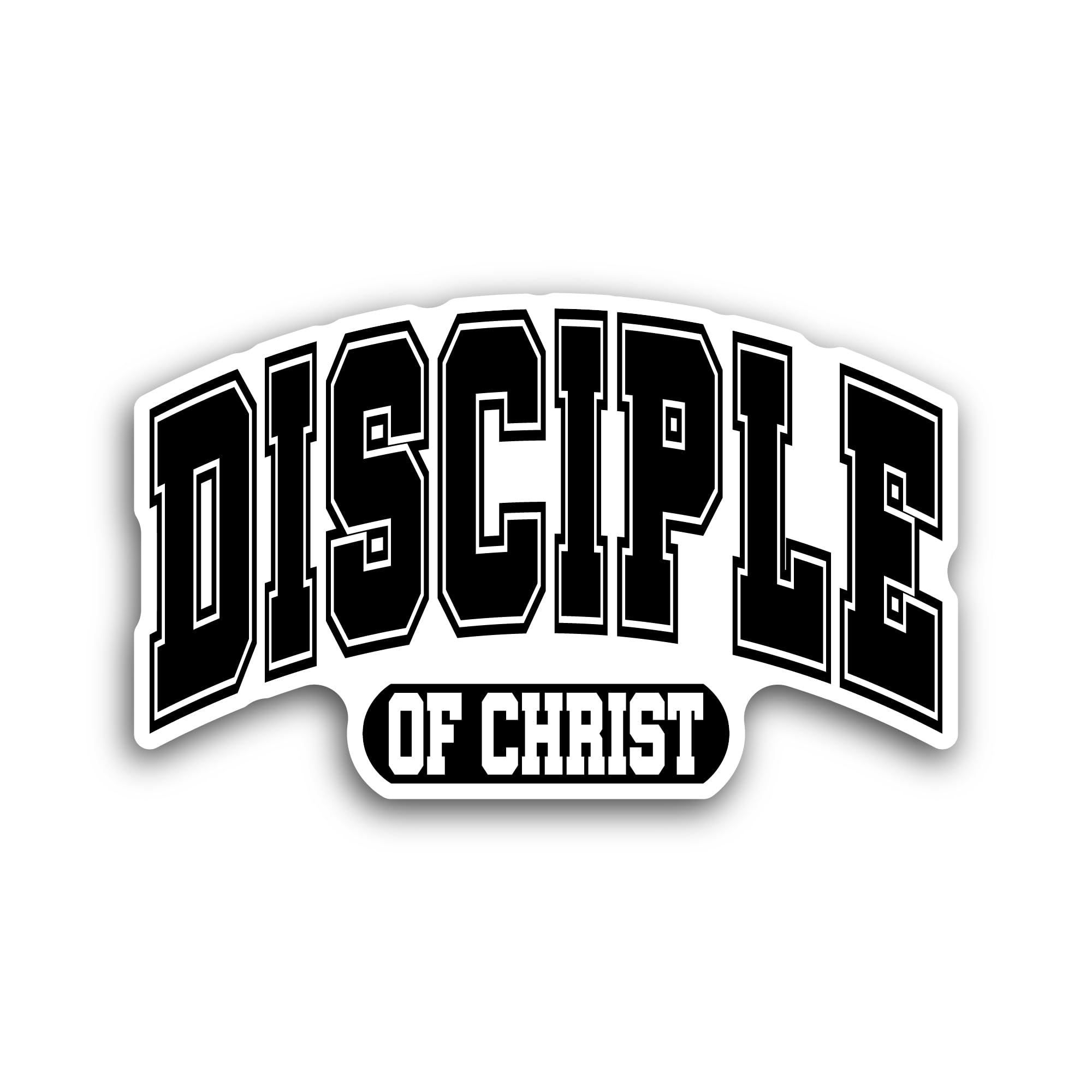 2 (Pieces) 3" and 5" Disciple of Christ Text Sticker, Waterproof Vinyl Decals for Many Purpose Like